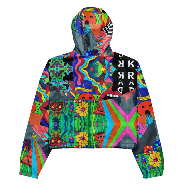 Doodle Landscape Cropped windbreaker