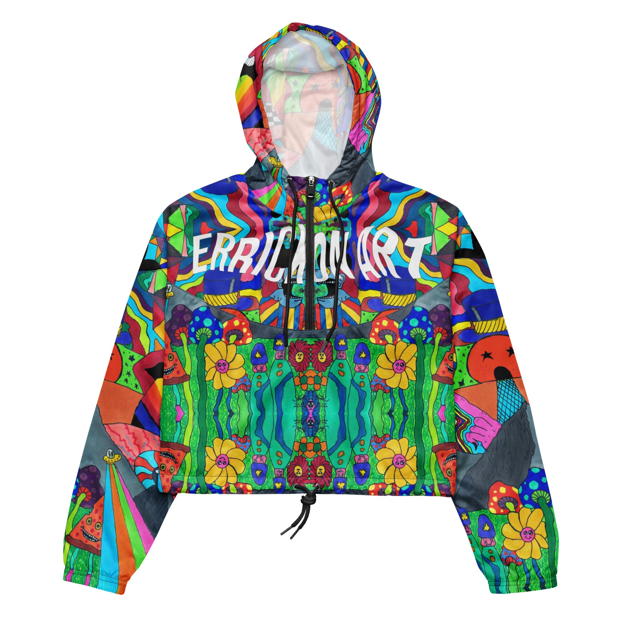 Doodle Landscape Cropped windbreaker