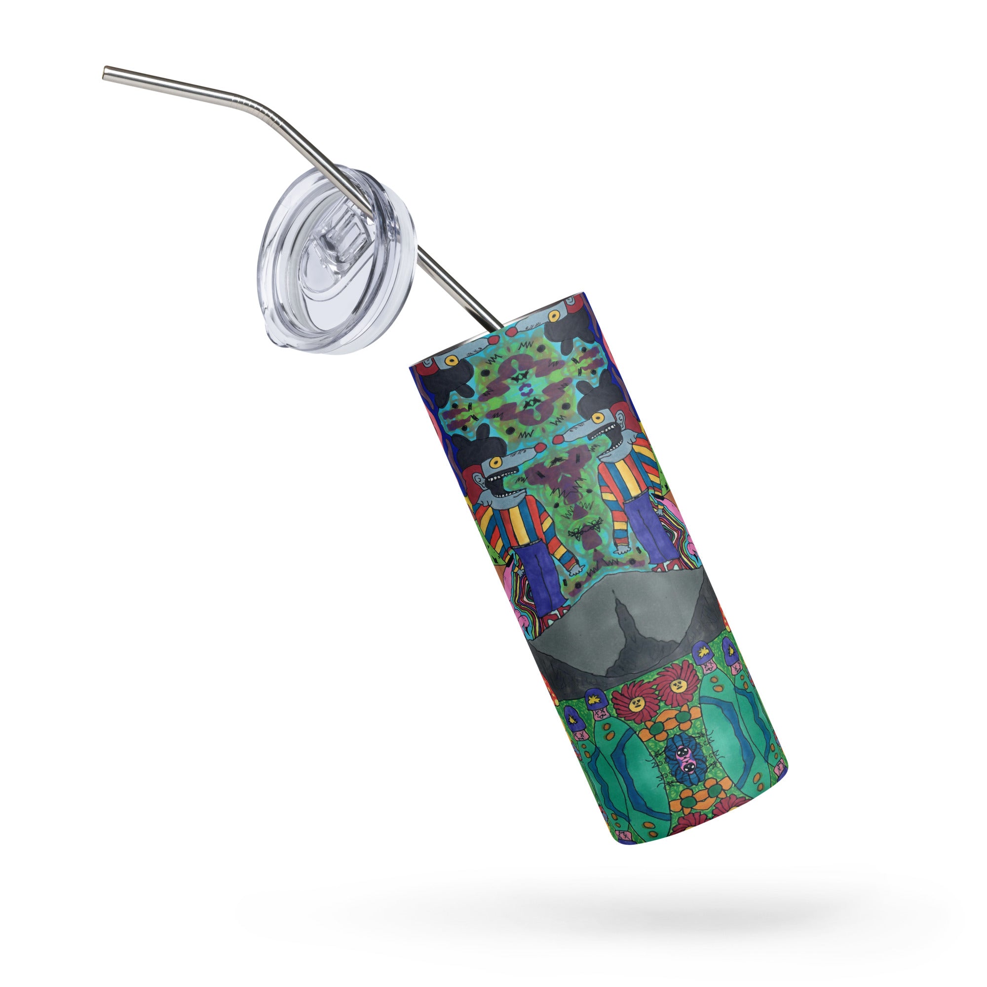 Doodle Landscape Stainless steel tumbler